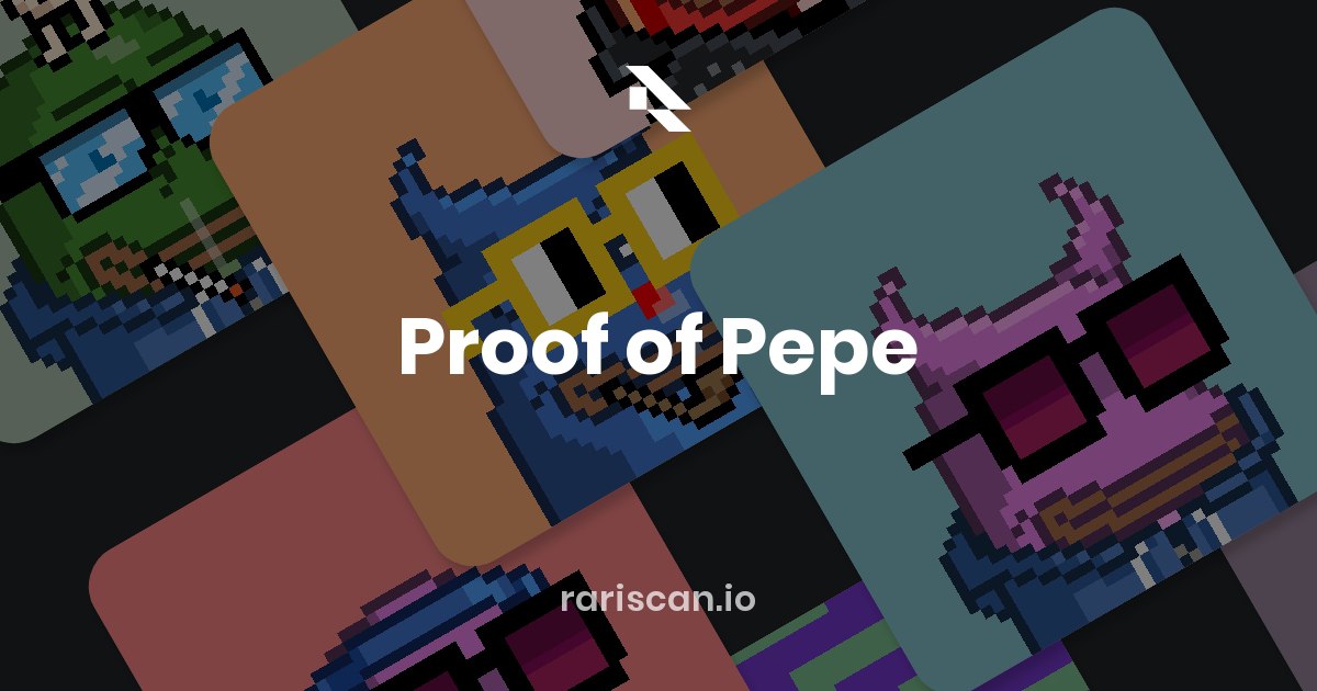👾 Proof of Pepe created by <a href="/proofofpepe/">Proof of Pepe (🐸, 🦉)</a> is ranked on Rariscan!

rariscan.io/collections/pr…

What rank of your Proof of Pepe? Share in comments 👇

#NFT #NFTs #NFTCommunity #NFTartists