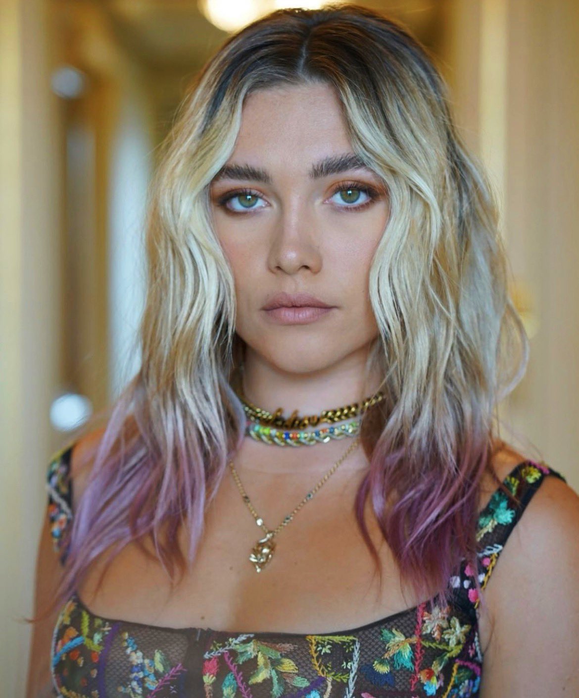 Blonde hair purple tips deals