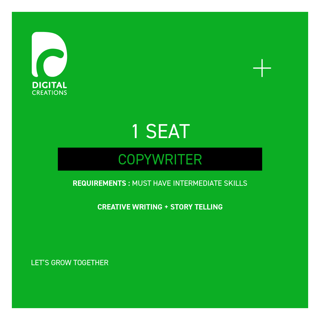 DcsRwanda's tweet photo. 3. Copywriter 

Requirements: Resume + Portfolio https://t.co/ZnblDU8li6