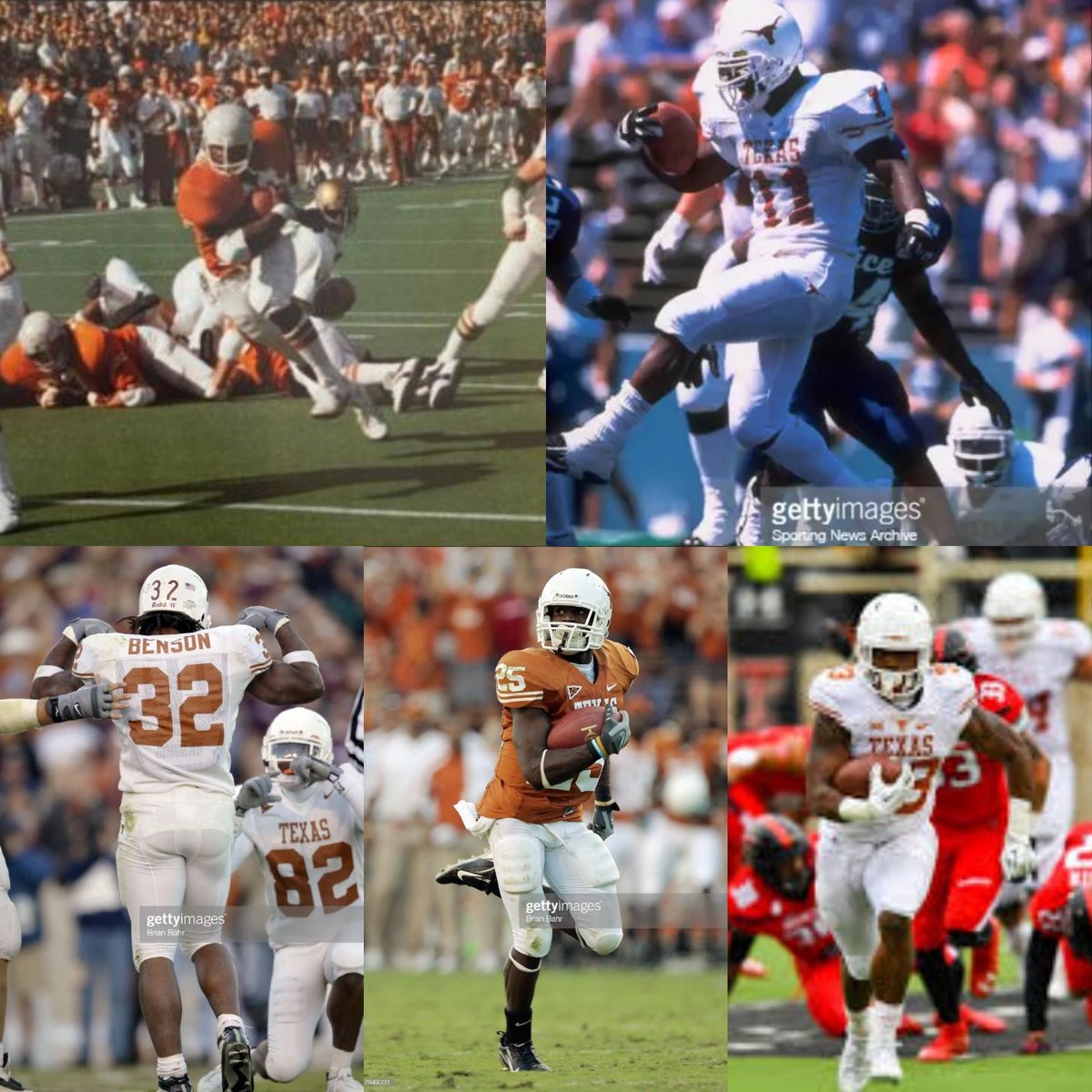 Notable #Texas RBs junior stats (Bijan is a junior)
Earl 1976 653yds 3 TDs (missed games due to Injuries) 
Ricky 1997 1893yds 25 TDs led cfb in rushing won doak walker
Cedric Benson 2003 1360yds 21 TDs
Jamaal Charles 2007 1619yds 18 TDs
D'onta Foreman 2016 2028yds 15 TDs https://t.co/fT5X96HEJE