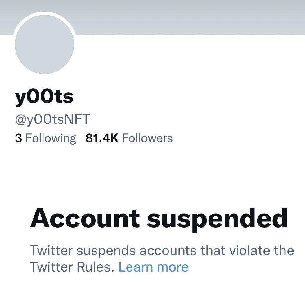 DegenerateNews's tweet photo. BREAKING: @DeGodsNFT, @DeGodsCommunity, @y00tsNFT, AND @y00tlist HAVE BEEN SUSPENDED https://t.co/mjJcnm13w9