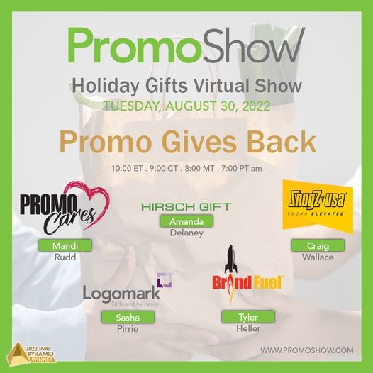BrandFuel's tweet photo. Promo Gives Back is hosting a live session during their virtual Holiday Gifts tradeshow today. The focus will be on products that give back to community and our Ty Heller will be on the big stage sharing his experience!

Register here...
https://t.co/Q6WRLWMQMT https://t.co/41LirzEV0g