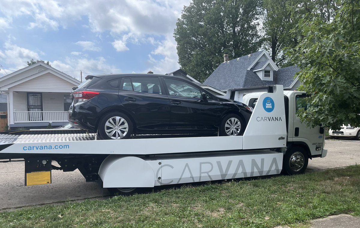 My car from @Carvana showed up late yesterday. It was scheduled to arrive at 12:30. This beauty, originally located in Maryland, pulled up at 12:32. Truly, tho, such a great experience- it felt like a transparent, honest business deal. ❤️ 🚗