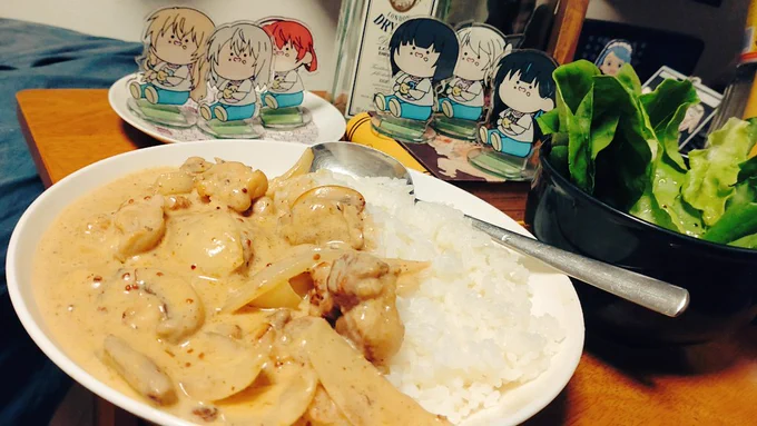 きょーのごはんはちきんすとろがのふょゆるちゃたちー( ˘ω˘) 