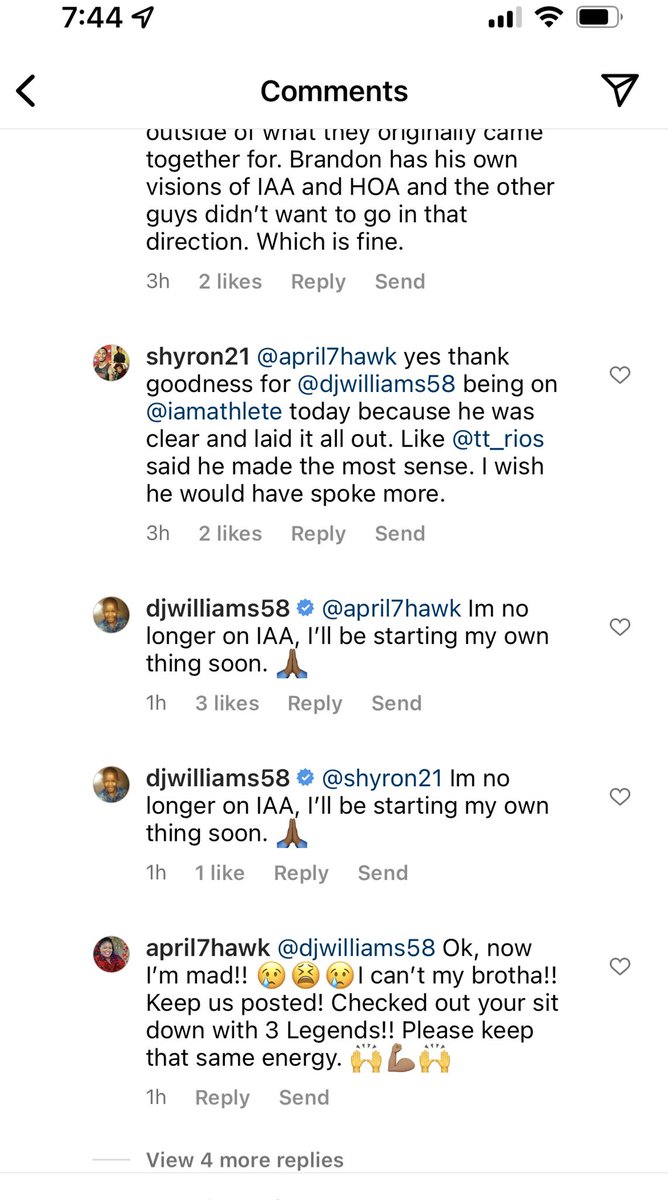 DJ WILLIAMS IS NO LONGER A PART OF #IAMATHLETE. #IAA is some snake ass niggas with Bmarsh as the head 🐍🐍 Fred Taylor & Channing Crowder dodged a bullet. Pacman and Shady, your days are numbered!!!! Make sure y’all flaw ass getting paid on TIME. The Pivot Podcast winning 🏆