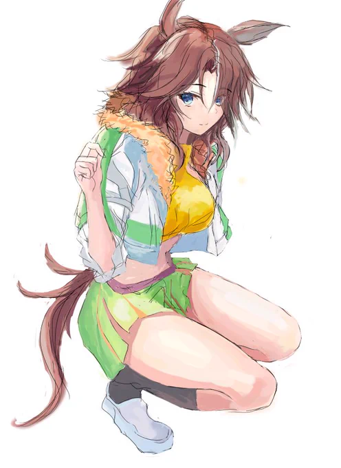メジロパーマーはモリモリ描いてましたけど、ひょんなことからセイウンスカイ描き始めました。#今月描いた絵を晒そう 