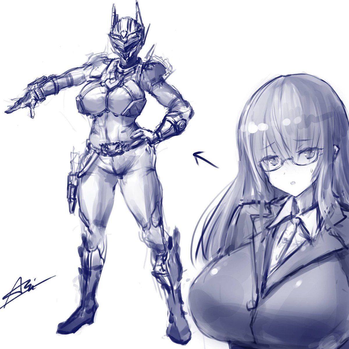 #今月描いた絵を晒す
シスターちゃんは再掲したばっかなので上旬に描いてたやつをどうぞ 