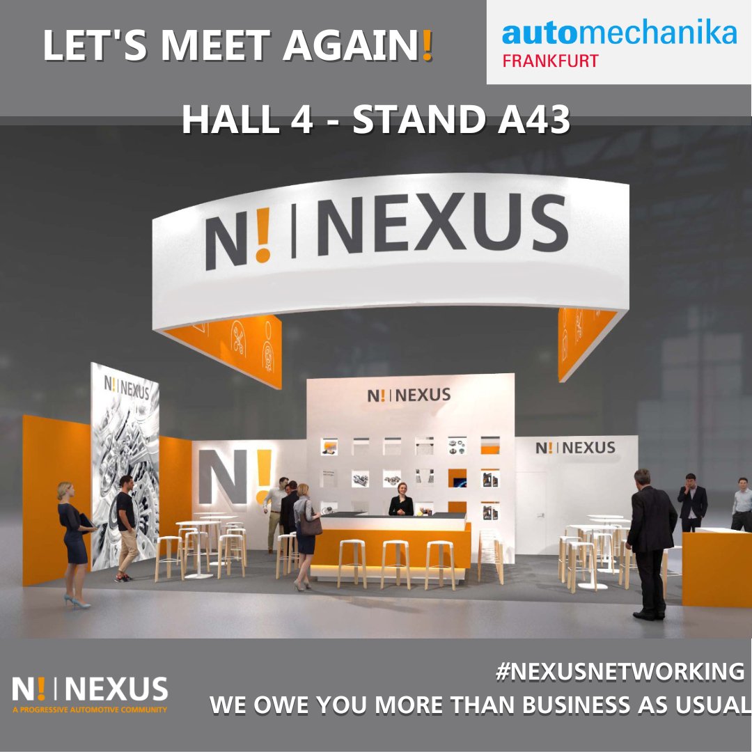 NexusAutomotiv's tweet image. #NexusNetworking - LET&apos;S MEET AGAIN!

We are extremely excited to welcome you at our N! #booth.
There is no better place to show everything and meet in person than at @automechanika_ Frankfurt, 13.-17.9.2022.

#amf2022 #nexus #nexusautomotive #automotiveaftermarket