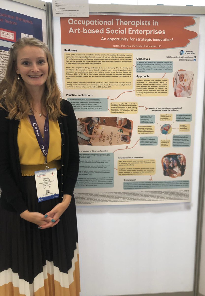 Grateful for the opportunity to present one of my assignments from my time at @UoW_OT at this years @thewfot  congress! ☺️ amazing experience to have as a #newlyqualified OT #WFOT2022 @BlackCountryNHS 🌎🌍🌏🇫🇷