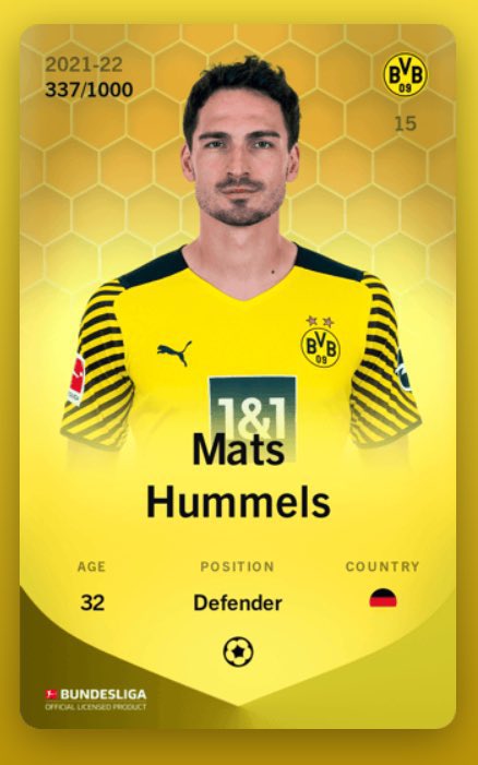 chrizzcasual's tweet photo. Hello les amis ! 5ème Giveaway  j'offre une nouvelle fois Mats Hummels de Dormund Limited.

Pour participer : 

1⃣ RT ce tweet + identifier 2 personnes en commentaire.
2⃣ Follow @chrizzcasual 

Tirage au sort Vendredi 2 Septembre.

Good luck all ✌️🍀 #Sorare #Chrizzcasual https://t.co/qy8qBjms0B