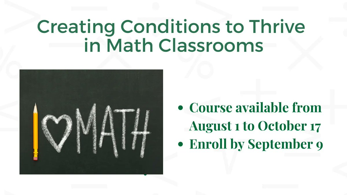 learnwithSAP's tweet photo. The free asynchronous course supports educators in learning about belonging, identity, discourse, and agency in math classes. Enroll before September 9th to begin the course: https://t.co/j2ZPnJKY9E #mathchat #edequity #iteachmath https://t.co/vzkftjauit