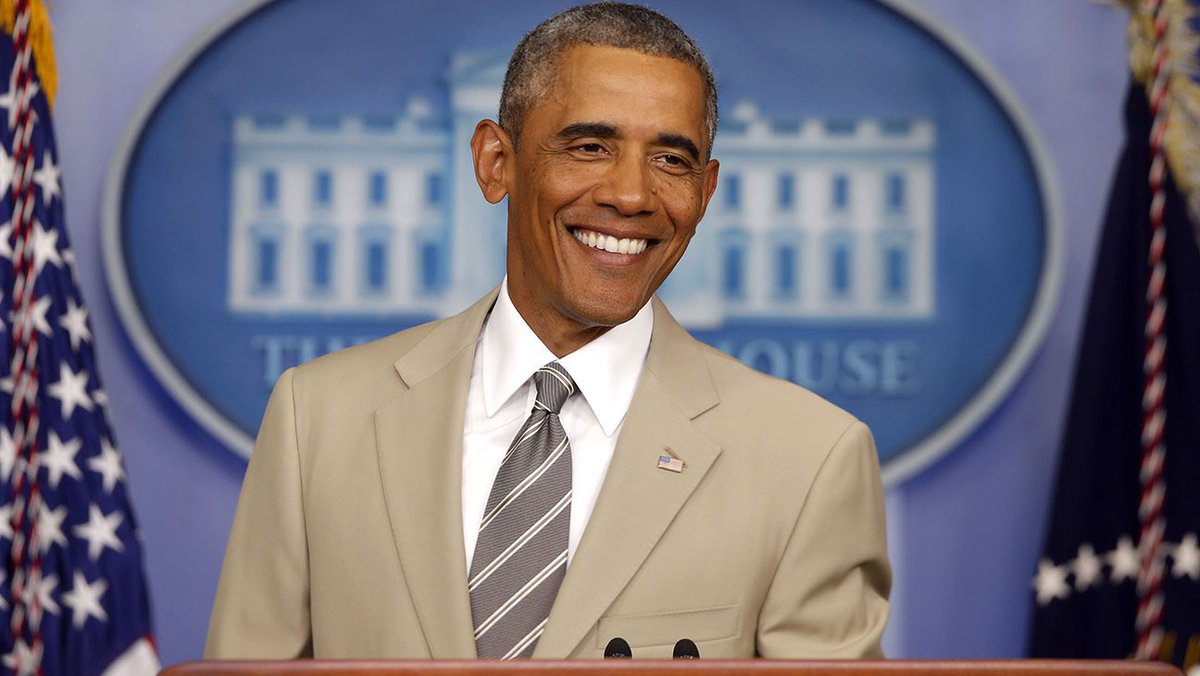 You know what the BIGGEST SCANDAL of PRESIDENT Obama's presidency was? Yeah he had the AUDACITY to wear a TAN SUIT!! Those were the good old days - We just hit the Anniversary on August 28th. HOW was he NOT indicted for that?? 🤣🤣🤣😂😂😂 #LoserTrump