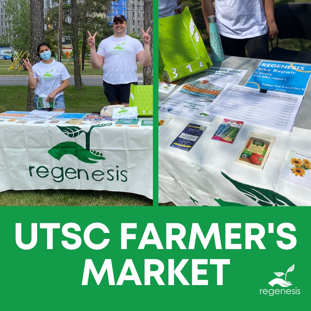 regenesiscanada's tweet photo. On July 27th Regenesis tabled at the UTSC Farmer's Market! We had the opportunity to talk about initiatives by Regenesis. The individuals who signed up for our volunteer list entered a raffle to win a prize!  To hear about future Regenesis UTSC events, follow @regenesisutsc https://t.co/Lfq7rnGn1h
