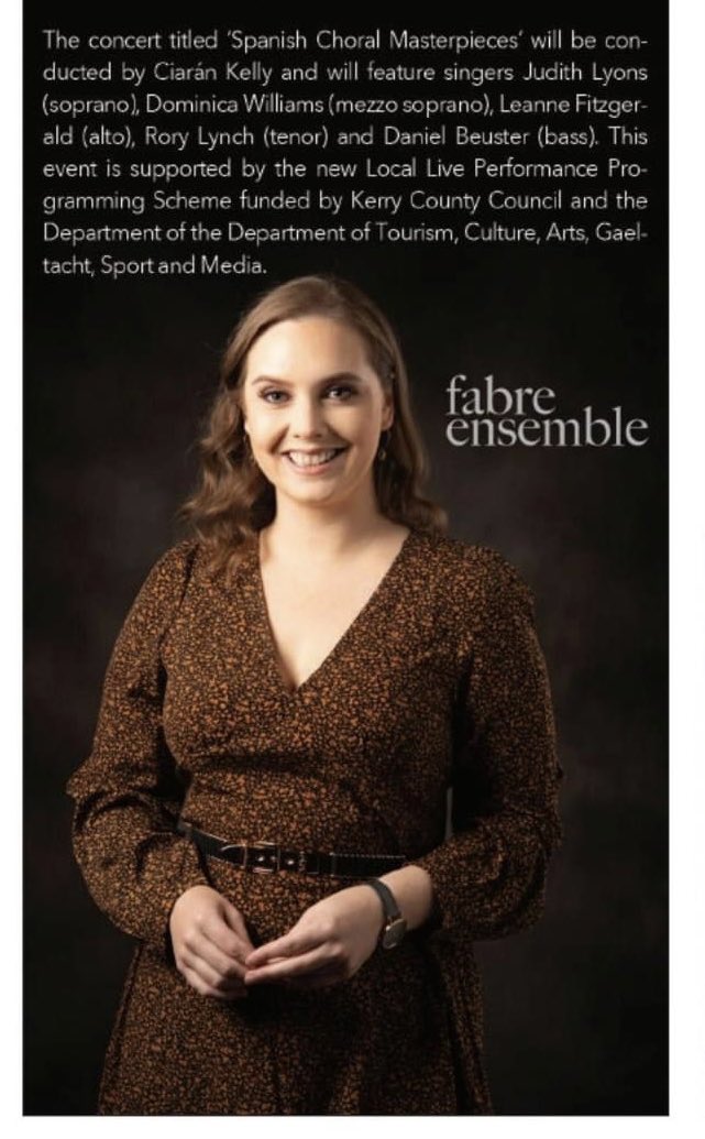 Fabre (@fabreensemble) on Twitter photo Big thank you to <a href="/NKAdvertiser/">The Advertiser</a> for chatting to our <a href="/Leanne_Mezzo/">Leanne Fitzgerald Kelly</a> about our concert in Killarney on 10 Sept at 4pm. 🎶 Looking forward to singing for you all in just 2 weeks!
Supported by LLPPS4 <a href="/countykerry/">Kerry County Council - Comhairle Contae Chiarraí</a> <a href="/KerryCoArts/">Kerry County Arts</a> & @DeptCulturelRL
#LocalLive #WhatsOnKerry #Killarney Big thank you to <a href="/NKAdvertiser/">The Advertiser</a> for chatting to our <a href="/Leanne_Mezzo/">Leanne Fitzgerald Kelly</a> about our concert in Killarney on 10 Sept at 4pm. 🎶 Looking forward to singing for you all in just 2 weeks!
Supported by LLPPS4 <a href="/countykerry/">Kerry County Council - Comhairle Contae Chiarraí</a> <a href="/KerryCoArts/">Kerry County Arts</a> & @DeptCulturelRL
#LocalLive #WhatsOnKerry #Killarney