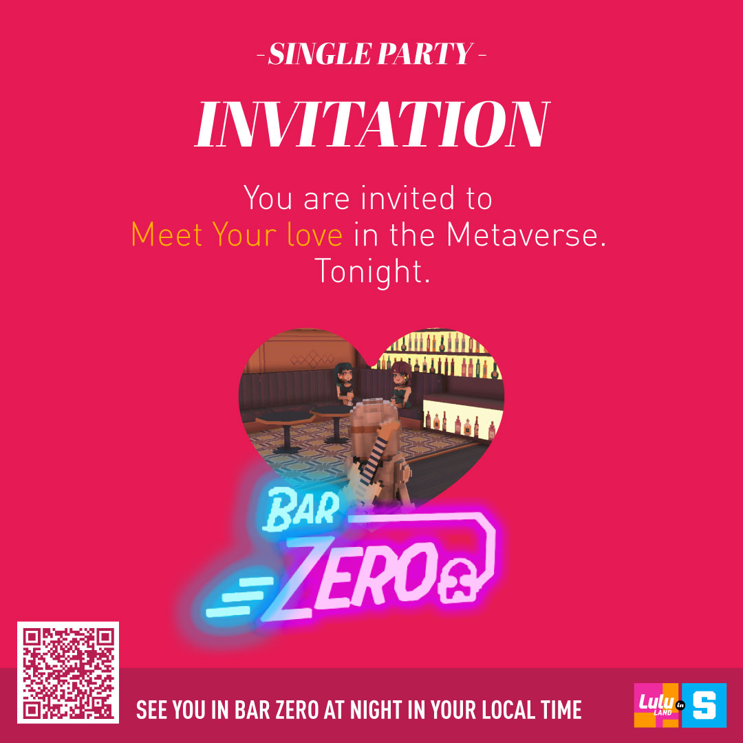 SINGLE PARTY TIME In ALIF experience.
Join with your Unique Avatar.

⭐️GIVEAWAY
🎁1 x Alpha Pass
🎁10 x furniture set
⏰48hrs
-
1⃣️Post a photo with your mate in BarZero.
2⃣️FL &amp; RT
3⃣️Tag Friends
<a href="/TheSandboxGame/">The Sandbox</a>
@TheSandboxKR
 <a href="/TheSandboxJP/">【公式】The Sandbox (ザ・サンドボックス)</a>