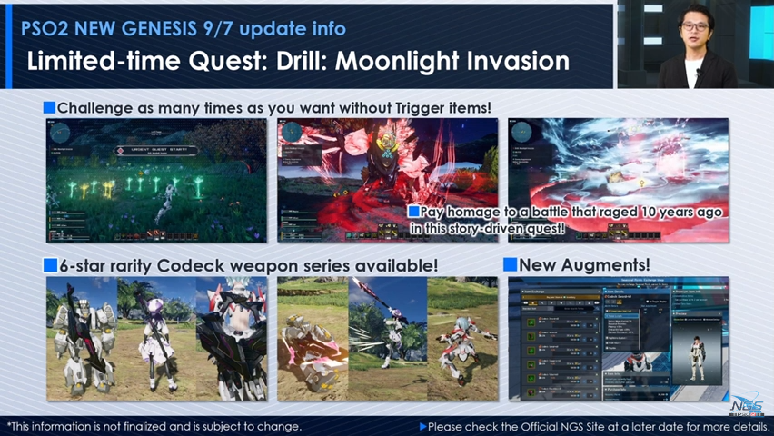ArksCrack's tweet photo. NGS Headline Information Part 01
🔸Moon-Gazing 22 (Limited Time Event)
🔸Drill: Moonlight Invasion (Limited Time Quest)
🔸New Quest: Cannonball Strike
#PSO2NGS #NGS #NGSHeadlineRecap #PSO2 #NGSHeadline #PhantasyStarOnline2 #NewGenesis_PSO2 https://t.co/2ReqExC3LK