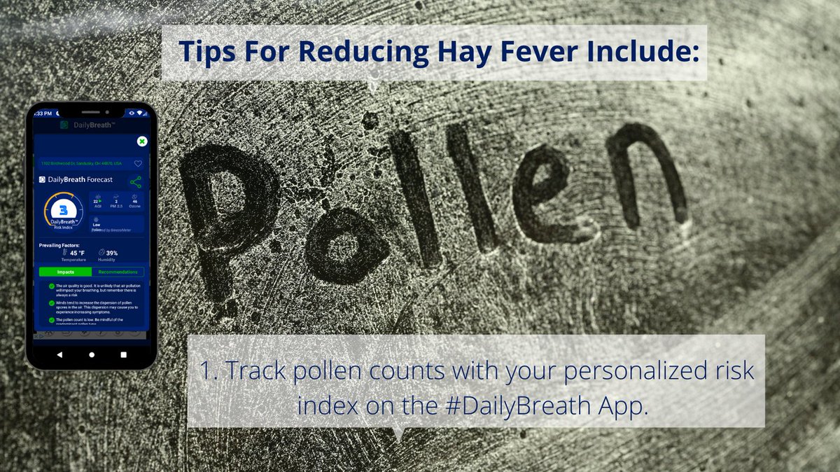 Wear an N95 mask and sunglasses when outside during pollen season
Change out of clothes worn outside when you get inside, and take a shower before bed
Take your allergy and asthma medicines as directed
#environmentalhealth #hayfever #pollenseason