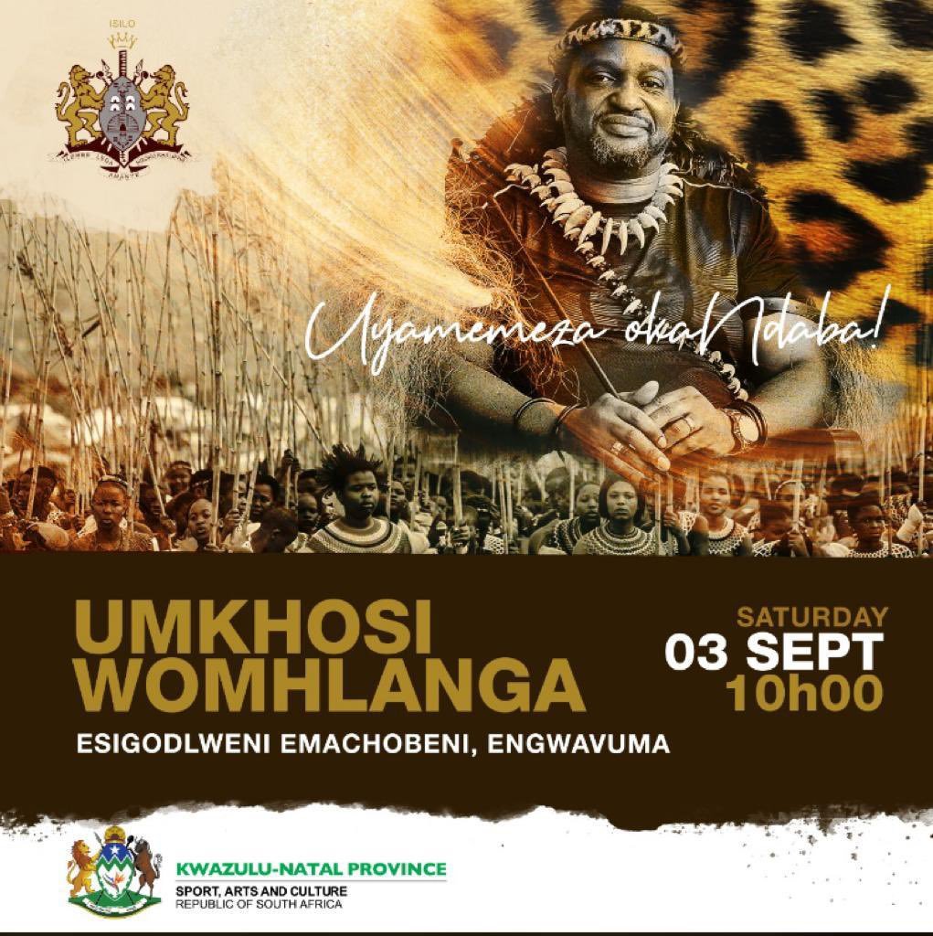 ZANewsFlash's tweet photo. The first leg of the annual Zulu reed dance ceremony will take place at Machobeni, Ngwavuma. The second leg of the ceremony will take place at eNyokeni palace, Nongoma the following weekend. @IOL https://t.co/6lE3vbsgmd