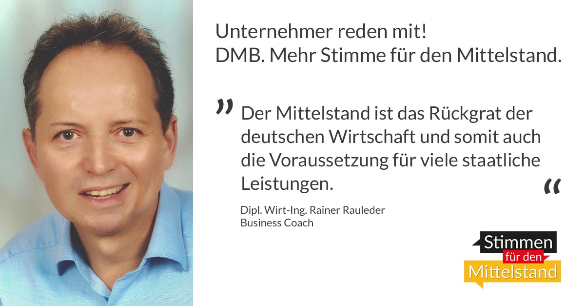 DMB-Mitglied Rainer Rauleder meint, dass der Mittelstand die Grundlage vieler staatlicher Leistungen ist. Was zeichnet ihn Ihrer Meinung nach außerdem aus? Antworten Sie in den Kommentaren! #Entrepreneurship #corporate