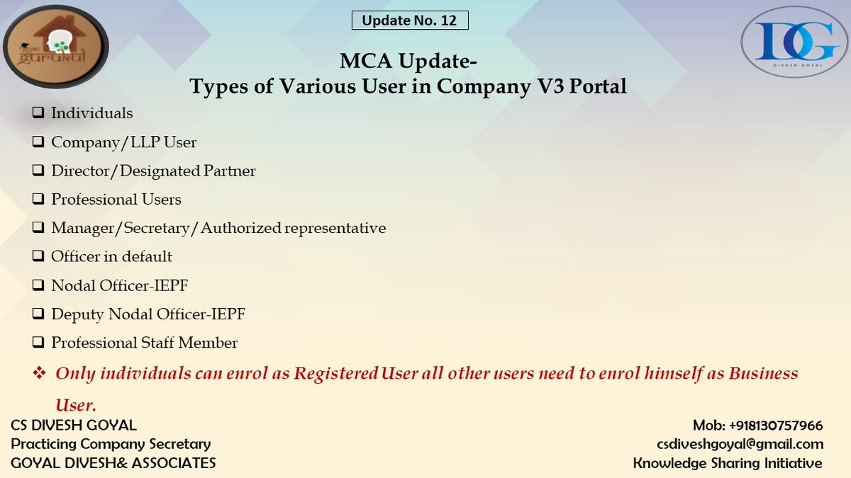DiveshGoyal04's tweet photo. MCA portal has updated from V to V3 for so many forms. In the below link video you can understand the User Category of MCA Website. 
https://t.co/cfdVhEmq0o

#bornforcs #proudcs #icsi #icai #icsielection #icsielection2022 #companysecretary #companysecretaries #companysecretarial https://t.co/H4hXYjpesq