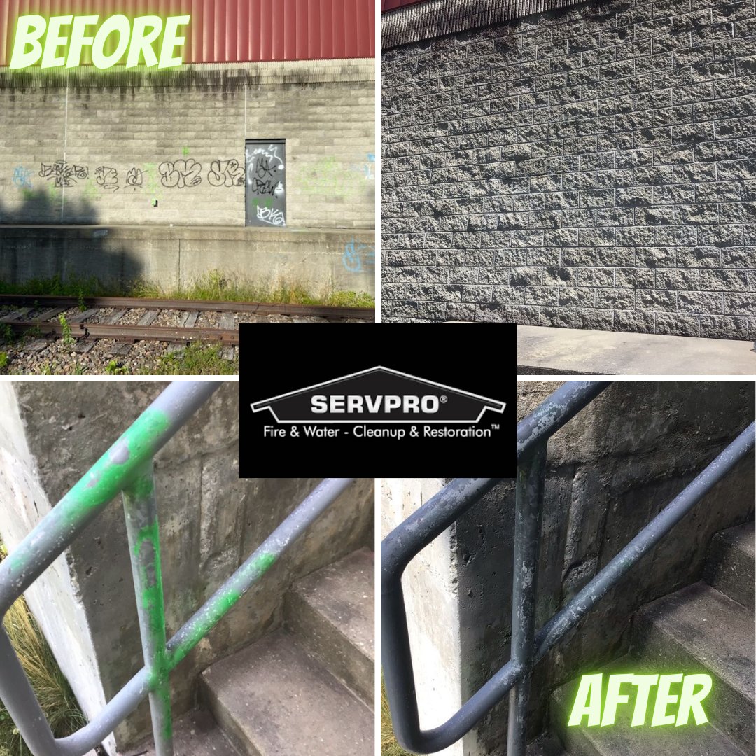 SERVPRO of Bennington &amp; Rutland Counties will act quickly to remove vandalism and graffiti from home and commercial spaces. In addition to removing spray-painted graffiti from exterior walls, we can also clean driveways, walkways, asphalt, metals, wood, glass, plastic and masonry