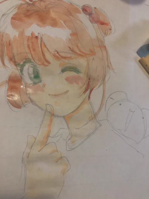 謎の薄い紙に書いたのでボロボロ半紙? 
