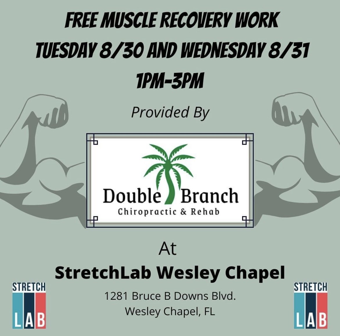 2BranchChiro's tweet image. Stop 🛑 by the StretchLab Wesley Chapel (Wesley Chapel) today and tomorrow from 1-3pm 🕠 and get some FREE muscle work and corrective exercises 🏋🏻‍♀️ to help you achieve a higher quality of life❗️

#stretching #softtissuemobilization #correctiveexercise #chiropractor #chiropractic