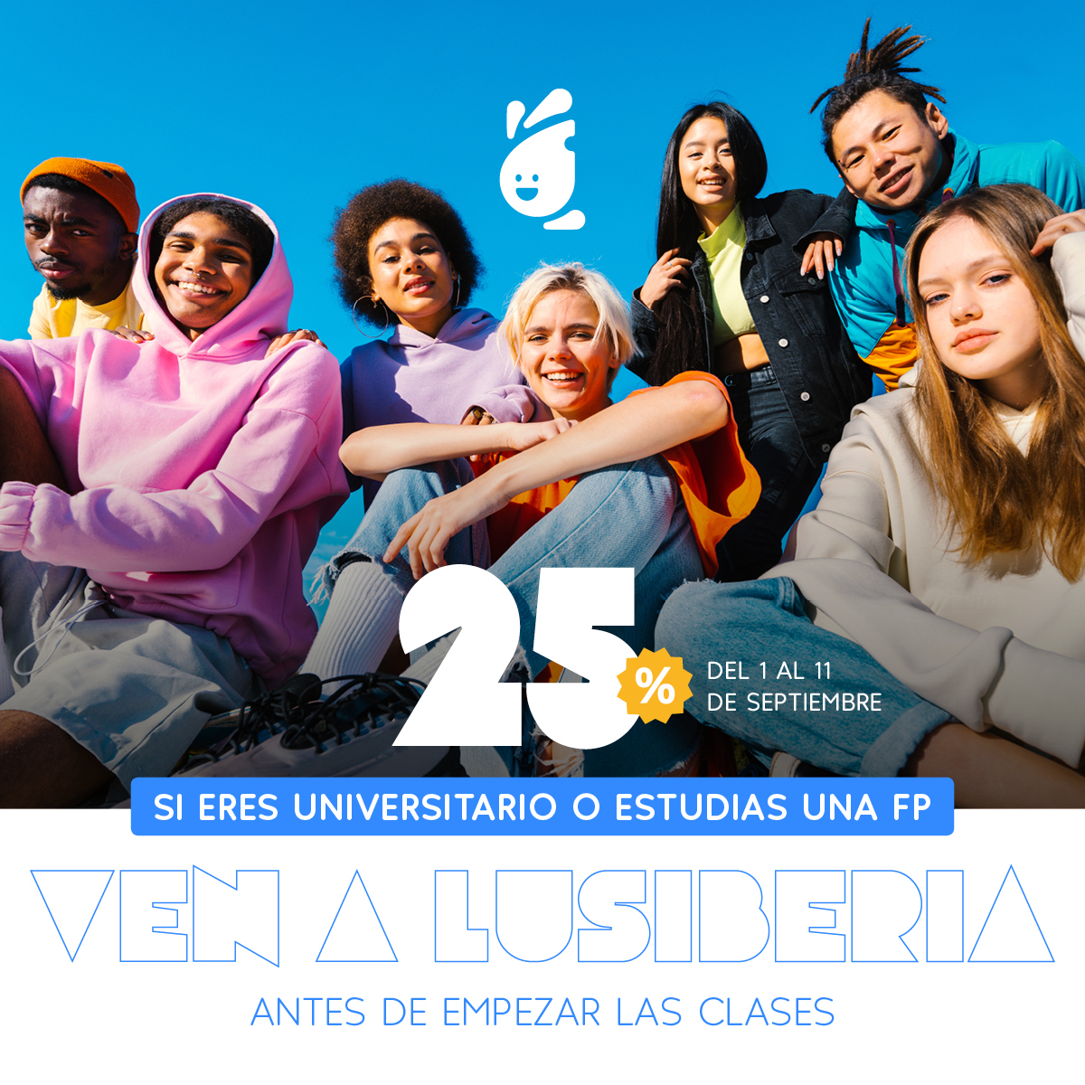 💥 Si eres universitario o FP tienes un 25% de descuento 💥

Ven a Lusiberia con tus amigos antes de empezar las clases.☀️💦
*Oferta válida hasta el 11 de septiembre.

¿Quién será el más rápido en deslizarse por el Black Hole 🤪😱?

#ParqueAcuático