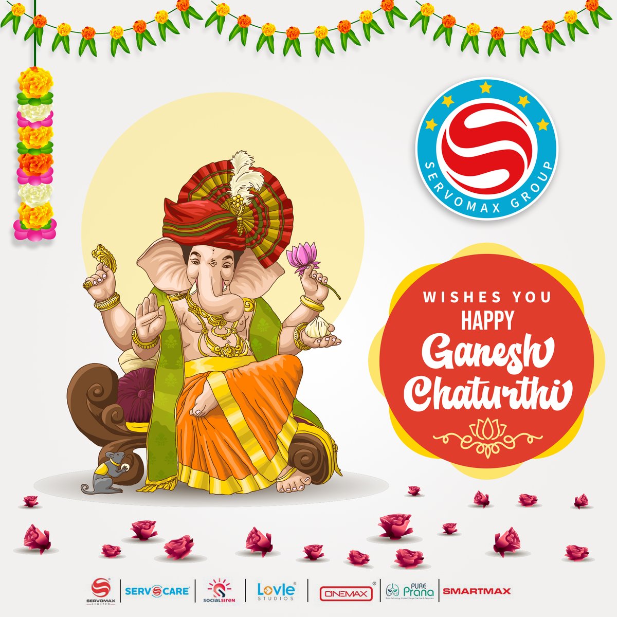 ServomaxLimited's tweet photo. May the Lord Ganesha, whose brilliance resembles a billion suns, bless you with lots of good luck and prosperity. Have a Happy #GaneshChaturthi!
#GaneshChaturthi2022 #Ganeshotsav #Ganapati #festival #lordGanesh #GaneshUtsav2022 #GaneshFestival
#SERVOMAX #SERVOMAXLimited https://t.co/4NzG1etxk7