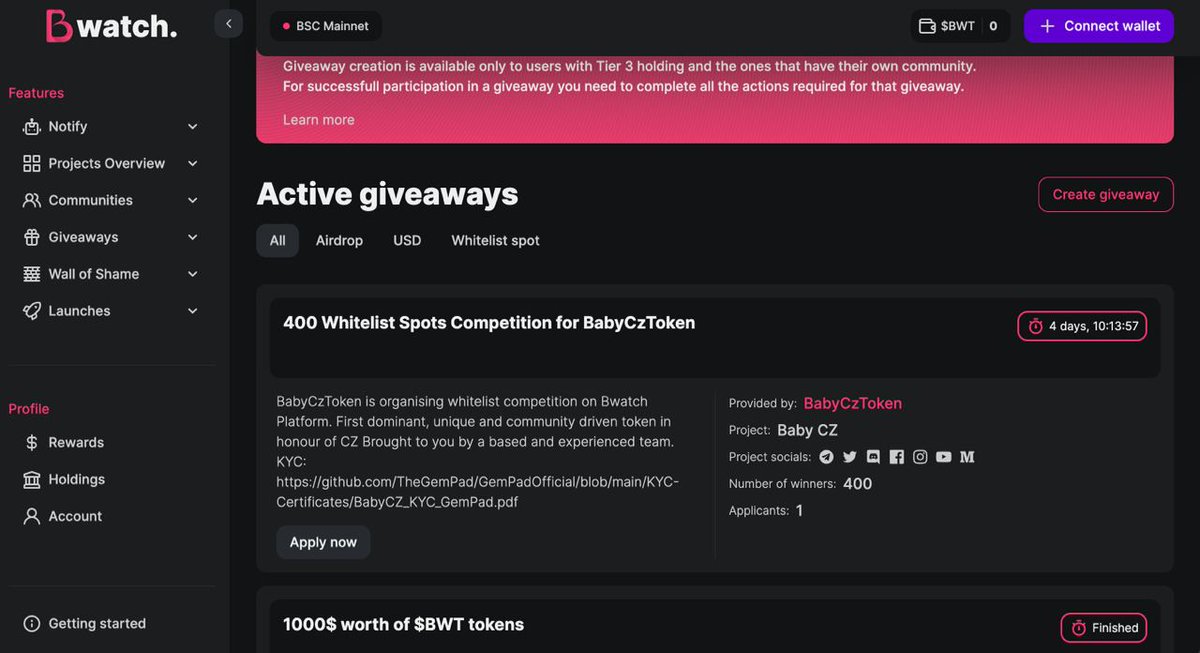 Bwatch Platform Official tweet media