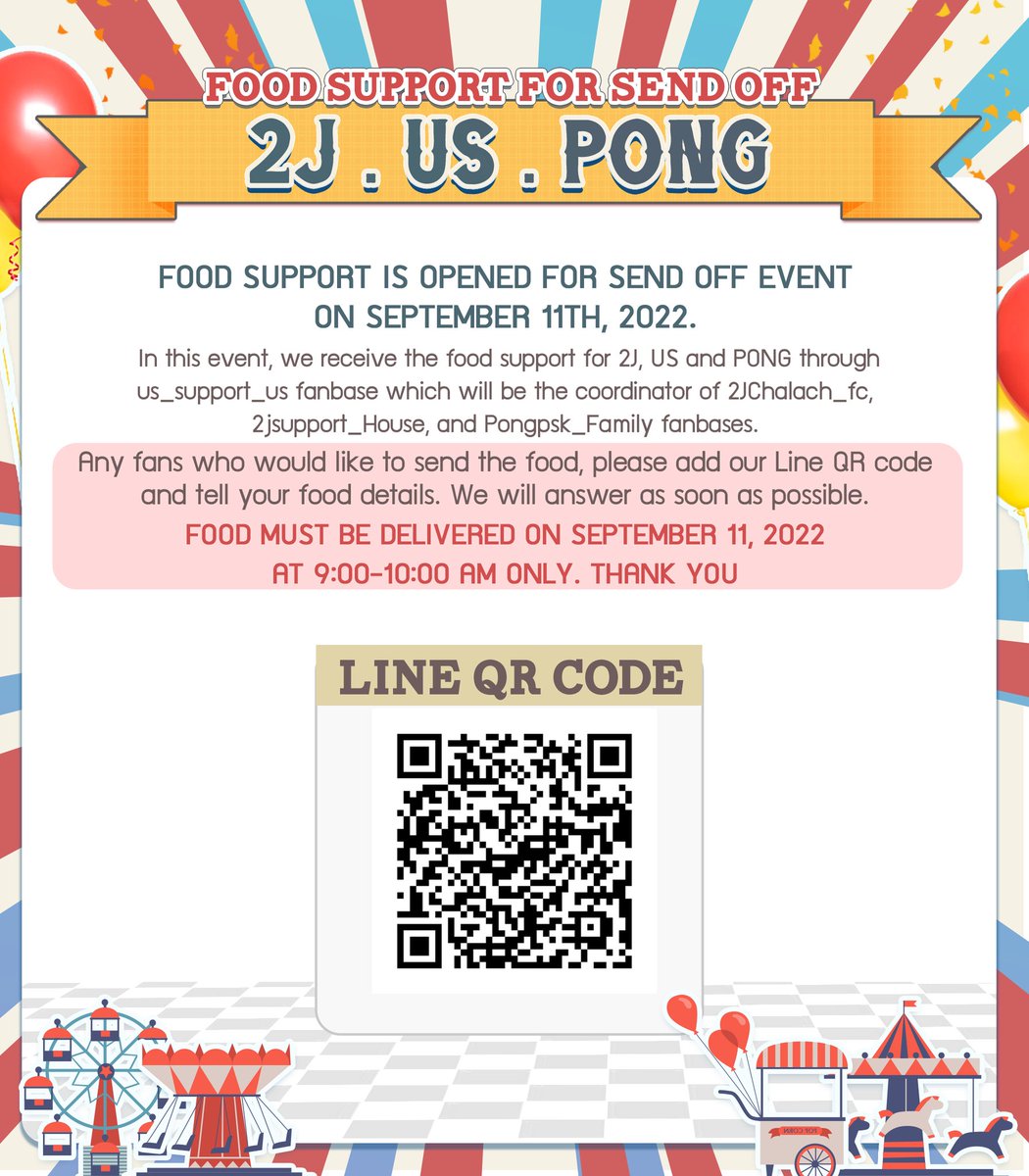 us_support_us's tweet photo. [📢] เปิดรับ FOOD SUPPORT สำหรับงาน SEND OFF EVENT 

FOR

2J • US •PONG

**Details in below**

#KinnPorscheSendOff 
#KPSendOff
#usnttr #OurUs
#2jkhunchalach 
#pong__psk https://t.co/NnDdfQV0YG