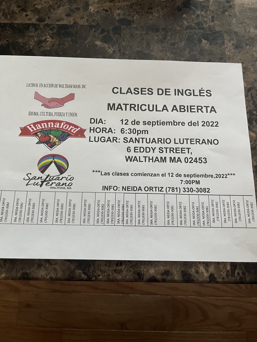 OrtizNeida's tweet photo. Buenos días aquí le dejo la información de las clases de Ingles  que están por comenzar.Compartan con sus familiares y amigos.Gracias https://t.co/aQycYoF4LE