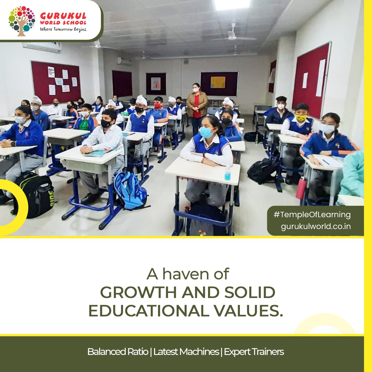 GurukulWorld's tweet photo. Gurukul World School is a place of learning where each child's individuality is valued and given an equal opportunity to learn and develop.

#GurukulWorldSchool #CBSESchoolInMohali #WhereTomorrowBegins #TempleOfLearning #Education #School #SchoolLife #Learning  #LearningIsFun https://t.co/eZESLuLne9