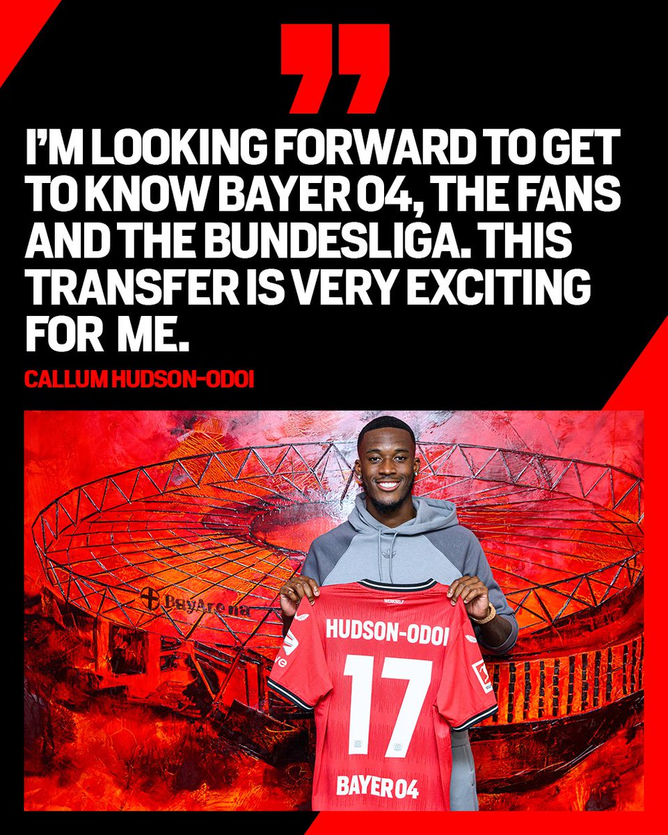 bayer04_en's tweet photo. Glad to have you on board! 🙌 Welcome to the #Bayer04 family! 🖤❤️ @Calteck10 https://t.co/iWPN92LvVO