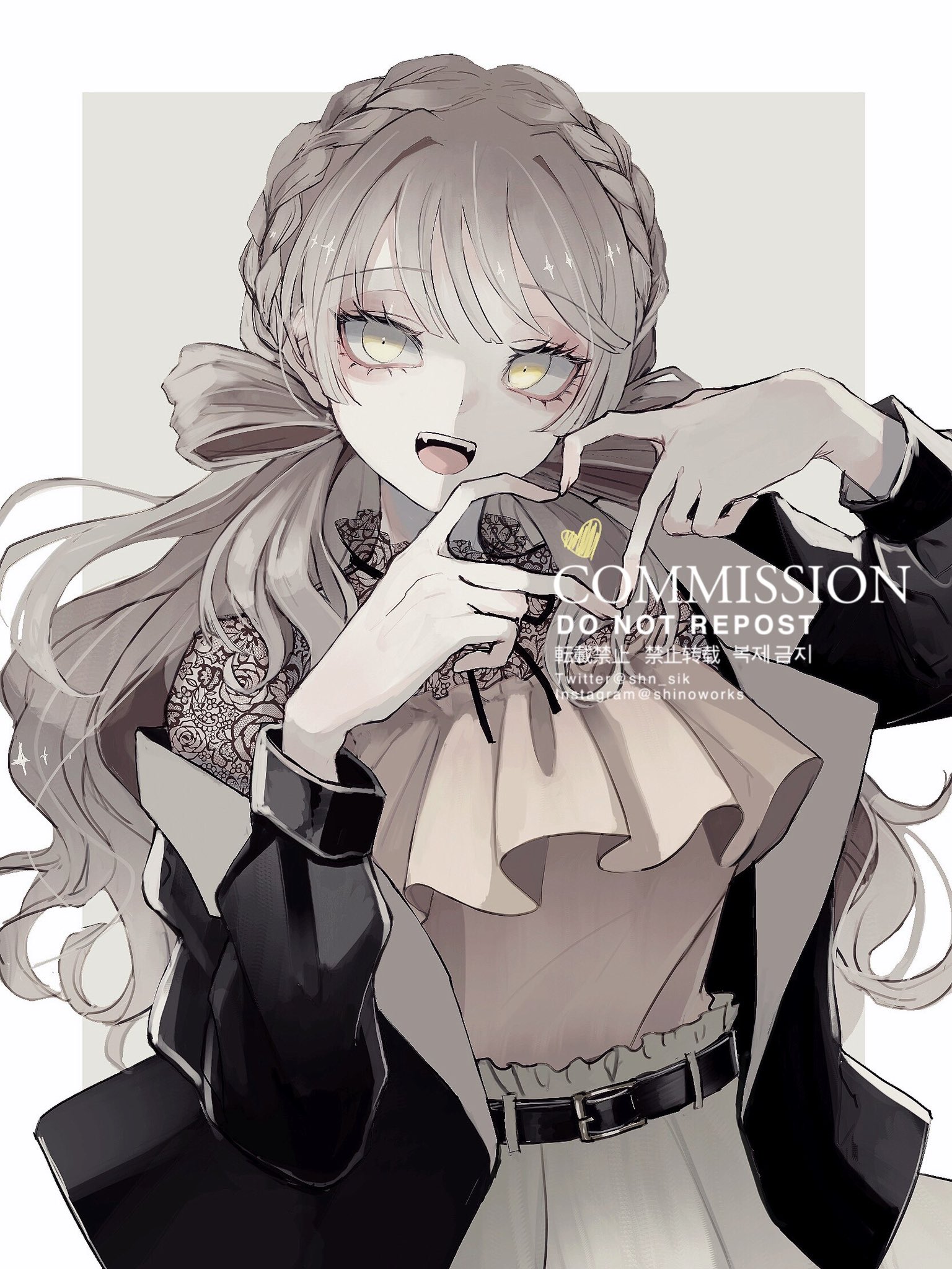 E*L様 手描きイラスト原画【紫乃】 紫乃 | . Commission! skebで御依頼いただきました。 ありがとう