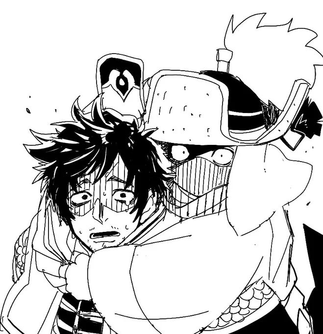 おんぶの絵が可愛かったのでそのまま何かに驚いた2人描こうとしたら徐i庶さんは驚いてるより泣いてる感じだし、龐i統さんは殺気立ってるみたいになってしまった

驚いて? 