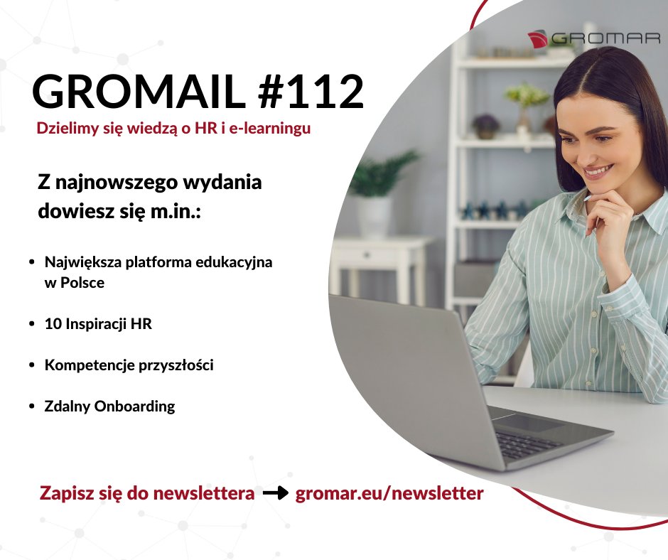 GroMarEu's tweet photo. Nowy #112 GROMAIL już jest! 🔥
Zapisz się tutaj ➡ https://t.co/P33sw5XIdL by jako pierwszy/a otrzymywać informacje o najnowszych artykułach naszych ekspertów, a także najciekawszych newsach z branży #elearningu, #HR i nowoczesnych technologii w edukacji. 🎓💻📚
#newsletter https://t.co/jy8K201jHr