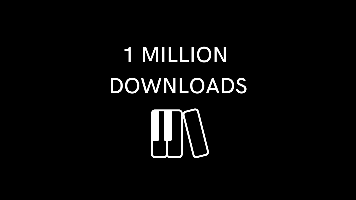 pianobook_'s tweet photo. We are pleased to announce that Pianobook has had over 1 MILLION Downloads! Thank you to everyone who has contributed in their own little way- our community would be nothing without its members! https://t.co/vSxpvmSsy5