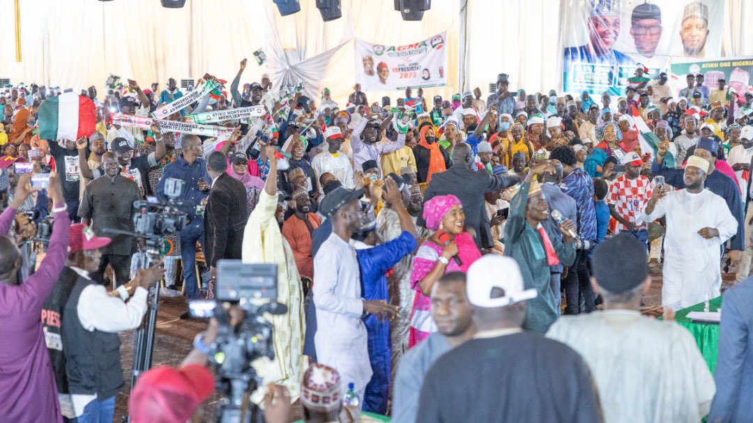 atiku's tweet photo. I am excited to meet with various volunteer groups in Kano just now. I’m very impressed with their zeal. As ONE, we shall get it done. -AA #AtikuInKano https://t.co/evQMNWfVe4