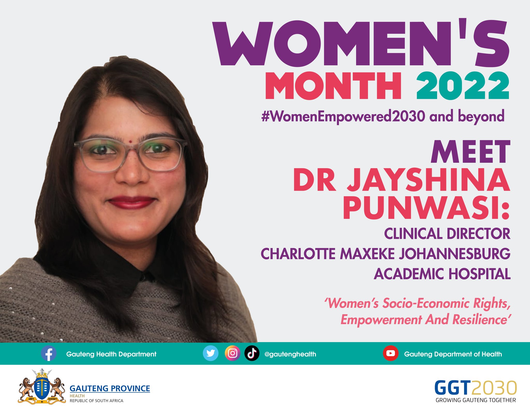 Gauteng Health on Twitter "WOMEN IN HEALTH Meet Dr Jayshina Punwasi