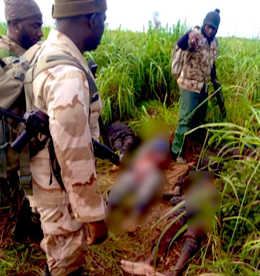 HQNigerianArmy's tweet photo. BREAKING: Troops of Operation Desert Sanity on Monday 29 August 2022 neutralized several ISWAP/BokoHaram terrorists during a successful night ambush operation around Tamsun Ngamdu general area in Yobe State. Troops also recovered weapons, ammunition, mobile phones &amp; a motorcycle. https://t.co/lSjVpXfAoc