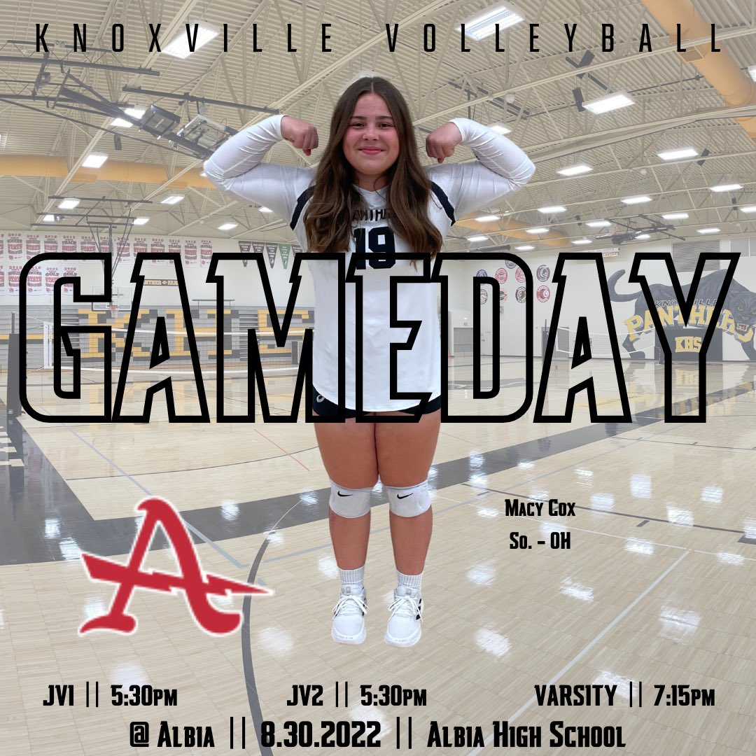It’s Panther Volleyball GAME DAY!!!!! 
🙌🏼🏐🙌🏼 we head to Albia to kickoff SCC action!  Can’t wait to pack their gym with the <a href="/KHSPantherPit/">PantherPit</a> 👊🏼