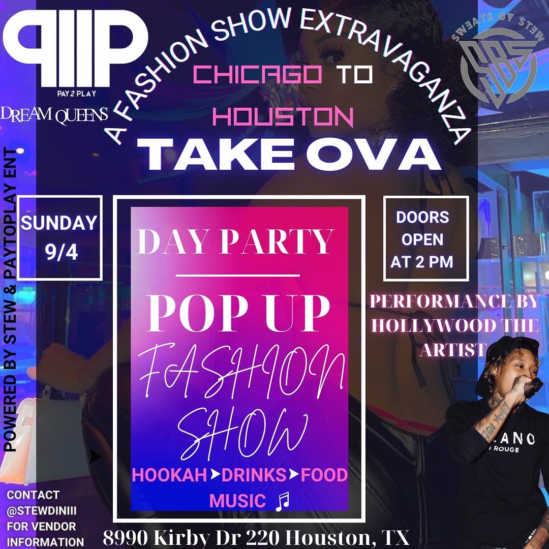 _shawnmitch's tweet photo. HOUSTON IS YALL READY?
COME VIBE WIT US ON SUNDAY FOR OUR FASHION SHOW DAY PARTY @sweatsXstew
-
#PayToPlayTour https://t.co/cYNtkWKxKc