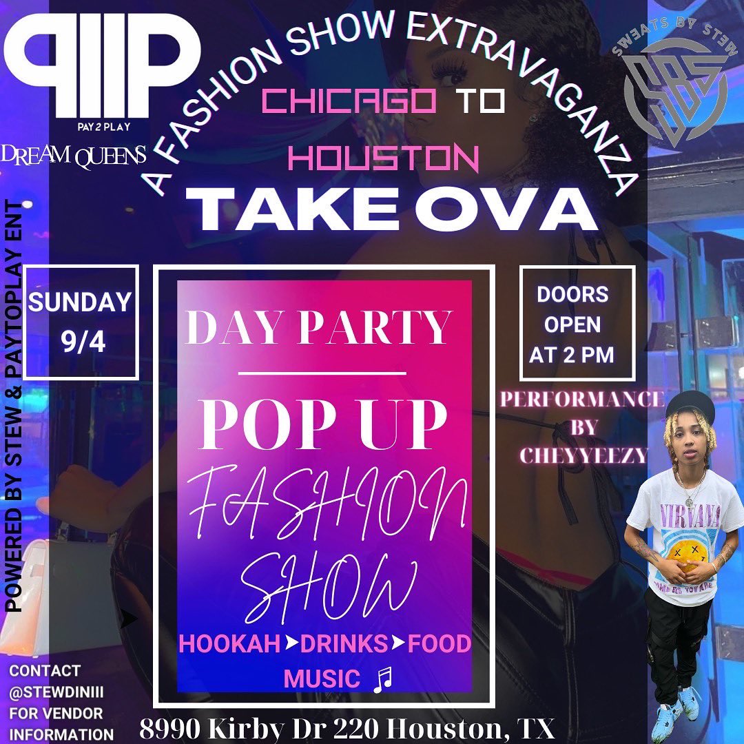 _shawnmitch's tweet photo. HOUSTON IS YALL READY?
COME VIBE WIT US ON SUNDAY FOR OUR FASHION SHOW DAY PARTY @sweatsXstew
-
#PayToPlayTour https://t.co/cYNtkWKxKc