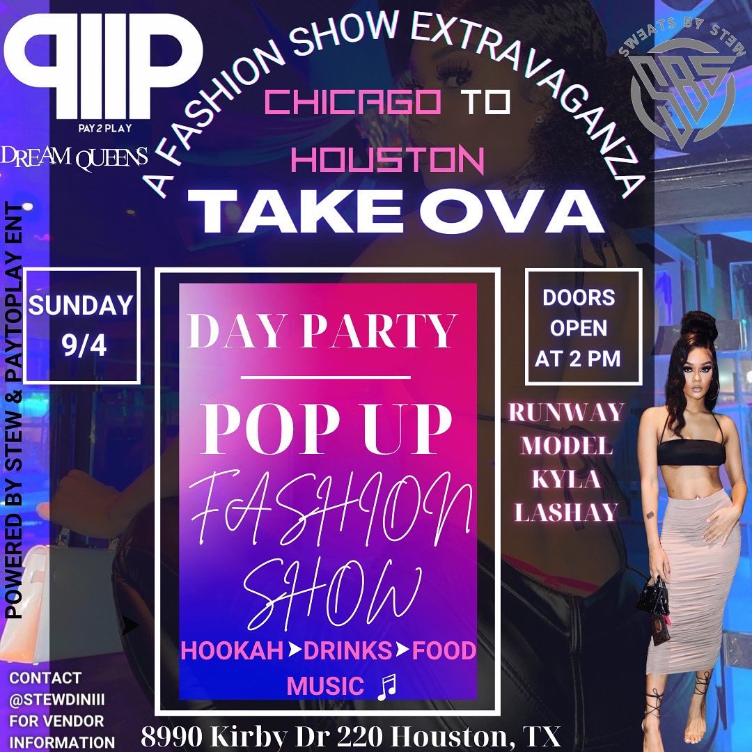 _shawnmitch's tweet photo. HOUSTON IS YALL READY?
COME VIBE WIT US ON SUNDAY FOR OUR FASHION SHOW DAY PARTY @sweatsXstew
-
#PayToPlayTour https://t.co/cYNtkWKxKc