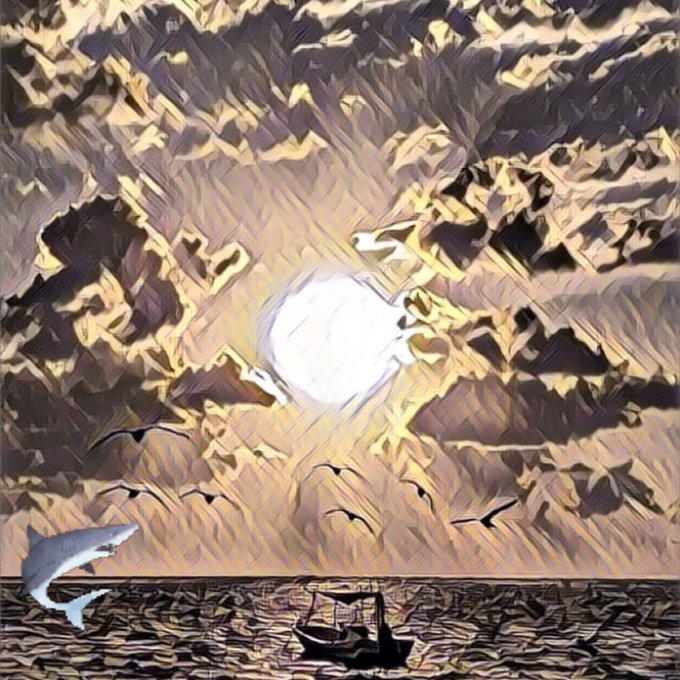 steve__Nft's tweet photo. -Stunning Artwork includes shark which is going towards the boat with beaufiful and heart-toaching background.
-Click the link below to buy this NFT.
Link : https://t.co/nbCQLgdlS4

#nft,#nftart,#nftartwork,#nftartists,#nfts,#nftcommunity,#nftcollector,#nftcollection,#nftcreater https://t.co/4VGSC2kvRj