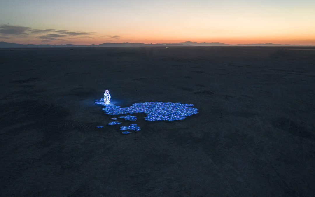 The Last Ocean and Ursa Minor are live at Burning Man! Measuring 8,000 square feet, The Last Ocean is made entirely out of  reclaimed ocean plastic. Come experience it! We are located at 10:30 on the playa 1800 feet from 'the man'. 💙 Photo by <a href="/mattemmi/">Matt Emmi</a>

<a href="/burningman/">Burning Man Project</a> @eesdesign