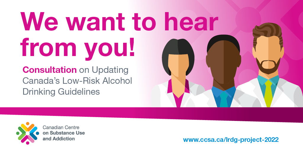 Calling all #healthcare professionals! We want your input on Canada’s Low-Risk #Alcohol #Drinking Guidelines final report. An online consultation is on now. Have your say: bit.ly/3POeKPx
#LRDG #HarmReduction #CdnHealth