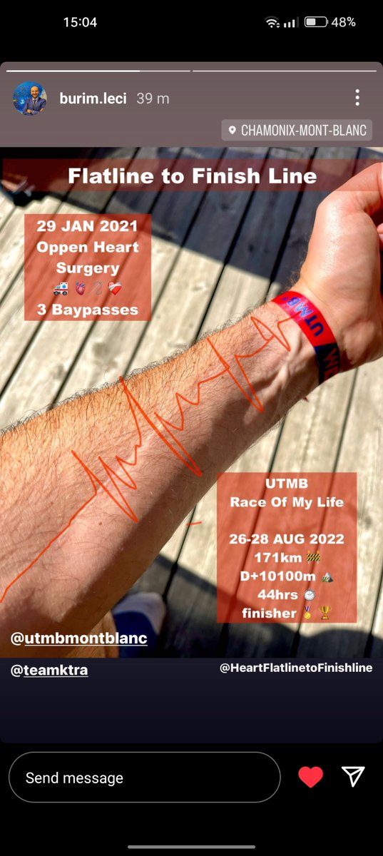 vrapoj's tweet photo. Burim is an @UTMBMontBlanc finisher
172km
10000m elevation

And he has 3 bypasses on his heart...

What's your excuse?!

#AlbanianRunners https://t.co/HyLSi8Wh6r