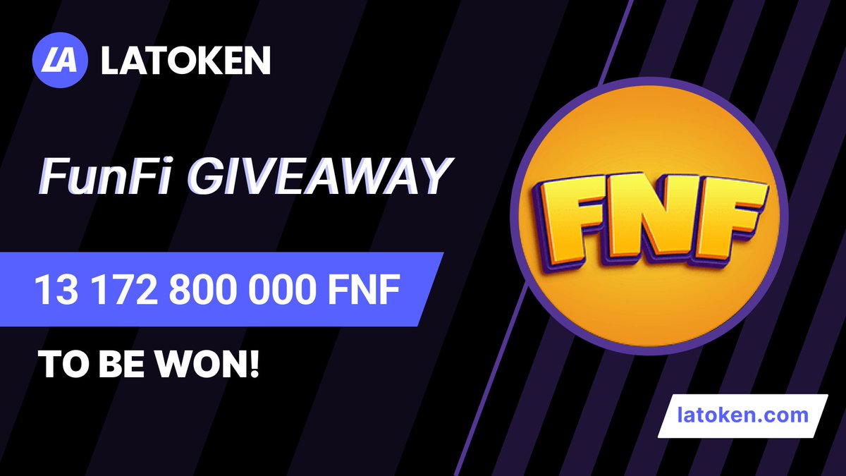 $1k FNF Giveaway! 
 
🔥 501 winners 
✅ Tag 5 friends, Retweet and Follow 
📲 Get LATOKEN App

 Join Airdrop👉 go.latoken.com/97s
Complete all social tasks👉 go.latoken.com/97t